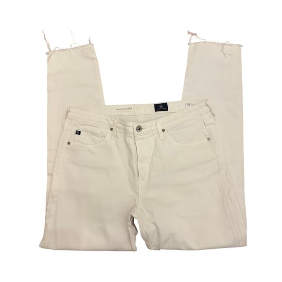 Adriano Goldschmeid AG Stevie Ankle White Raw Hem Jeans 29 - Picture 3 of 8
